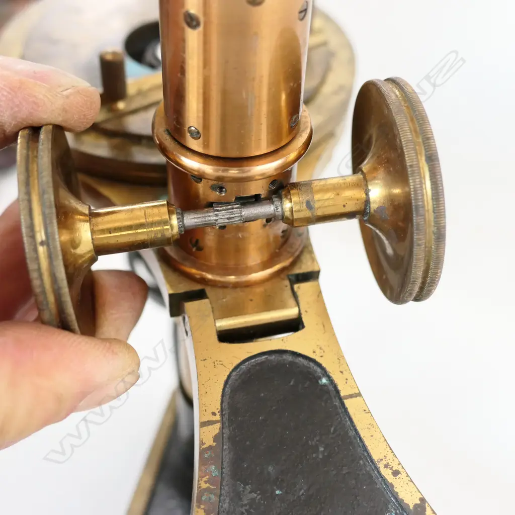 K & J BECK LONDON & PHILIDAELPHIA FOLDING COMPOUND MICROSCOPE, PIVOT BRACKET ABSENT Image 1++